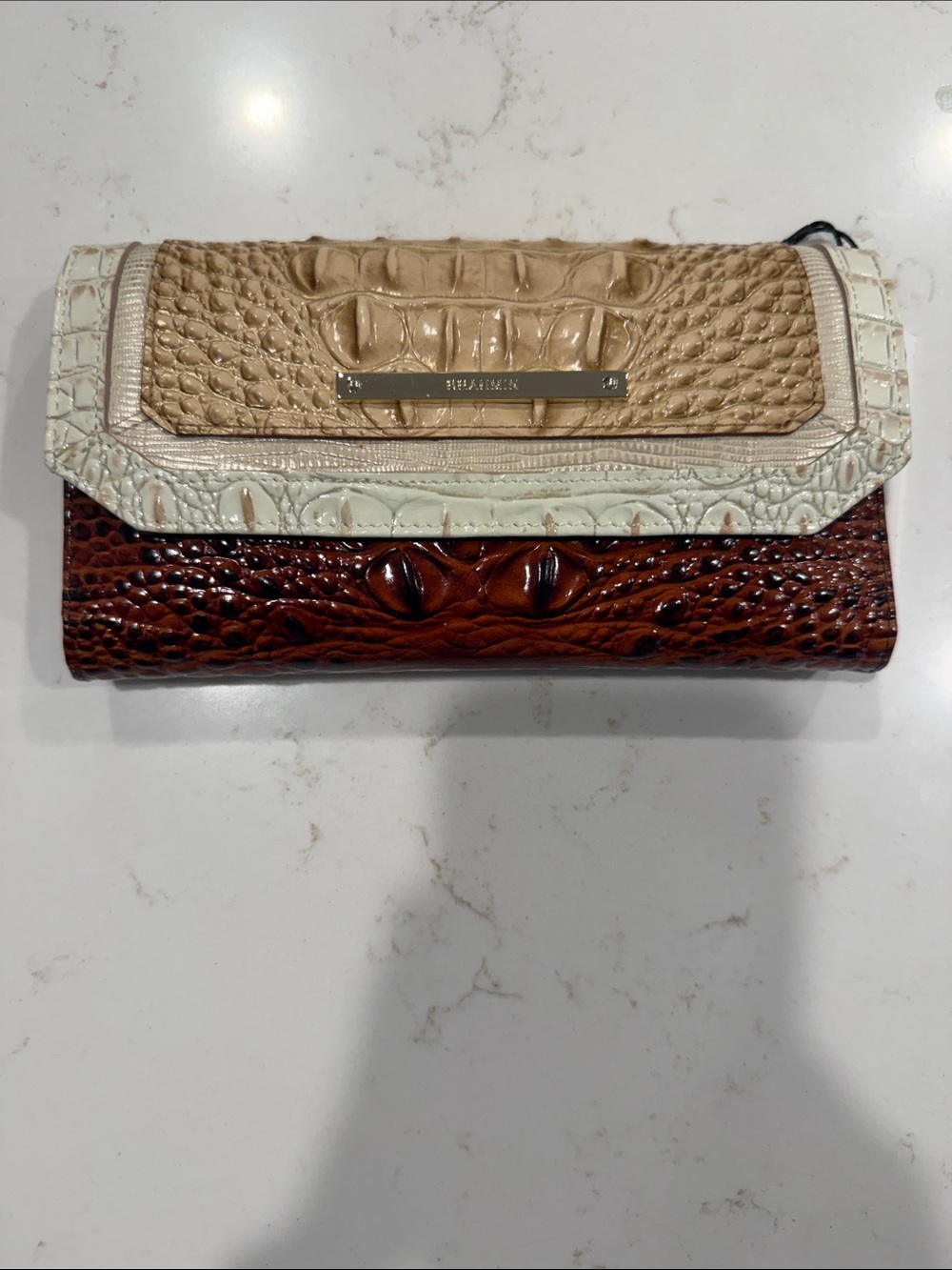 Brahmin Soft Checkbook Wallet Honeycomb Leroy